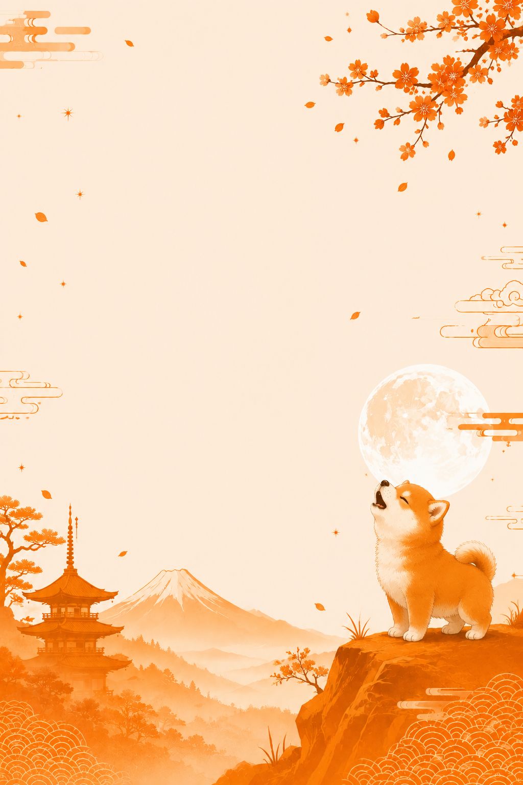 Bébé Mameshiba dans un décor orangé